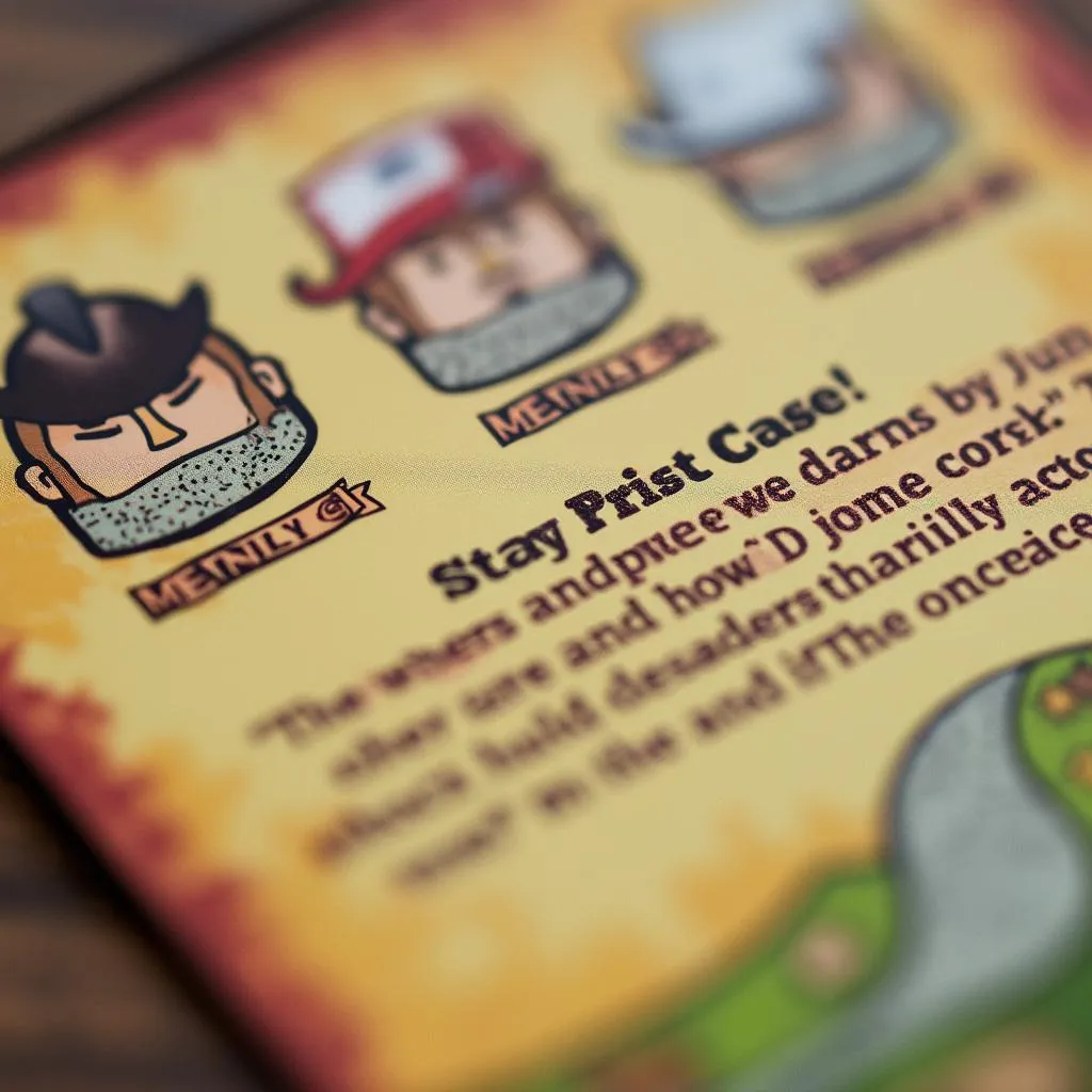 Close-up of a funny Chicken Road event card