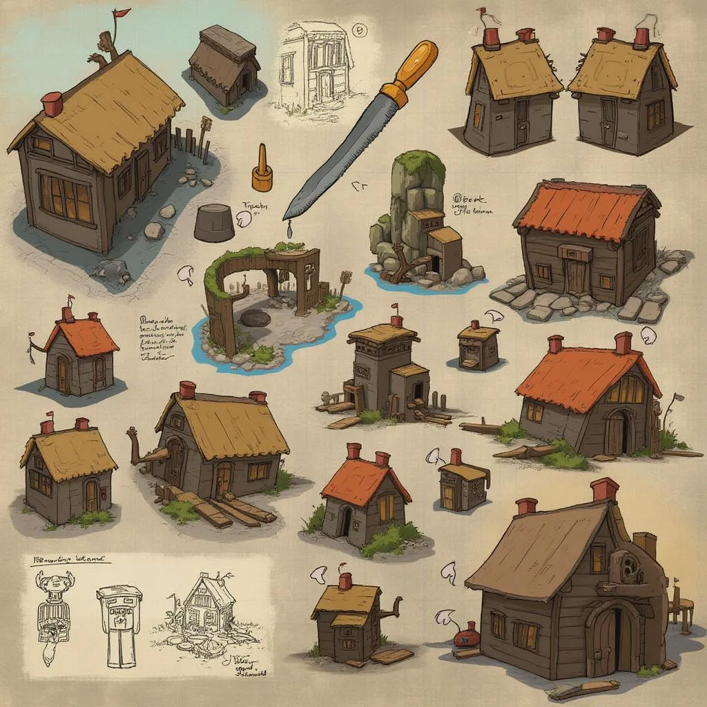 Early sketches and prototypes of Chicken Road game